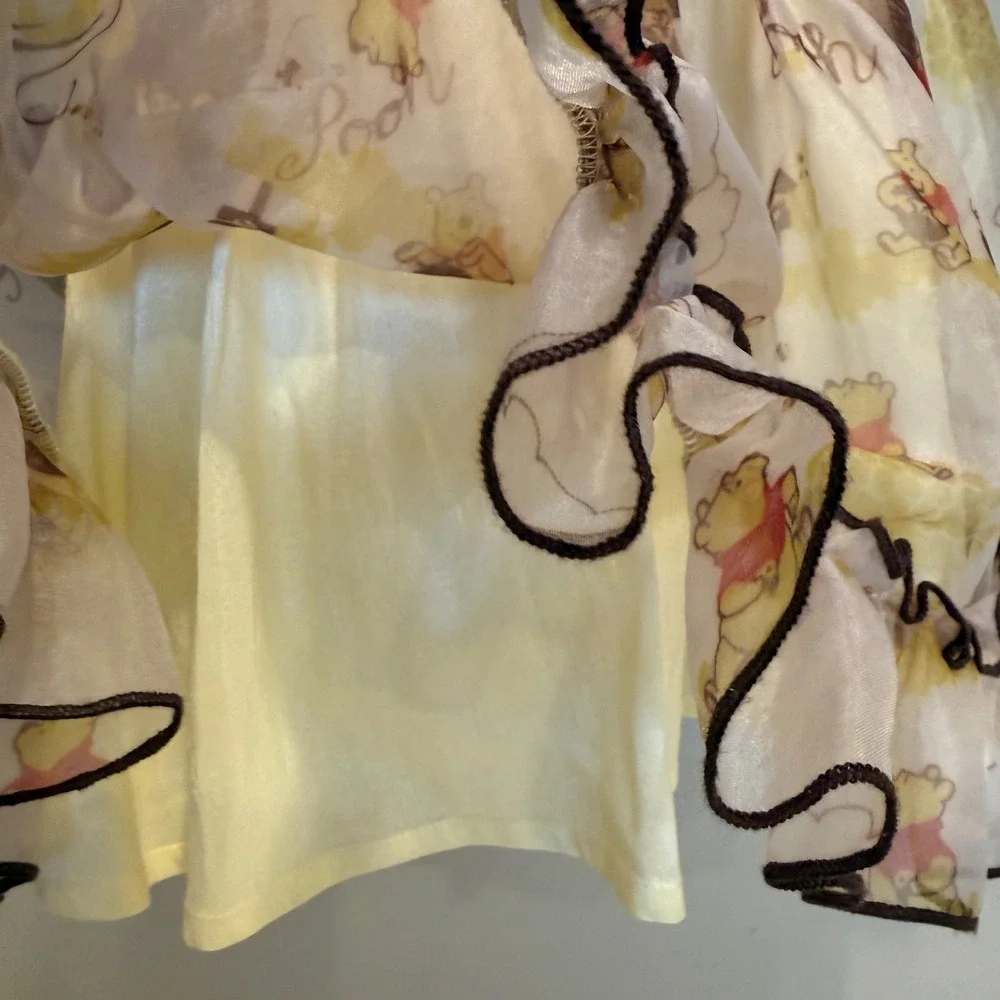 Oh Shana! Winnie the Pooh Dress and Bloomers Set 2T Cream Yellow Back Bow